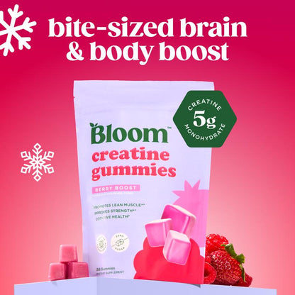 Bloom Nutrition Creatine Gummies - New Year New Me - Energy, Cognitive Health & Post-Workout Muscle Recovery Promotes & Muscle Improves - Creatine for Women