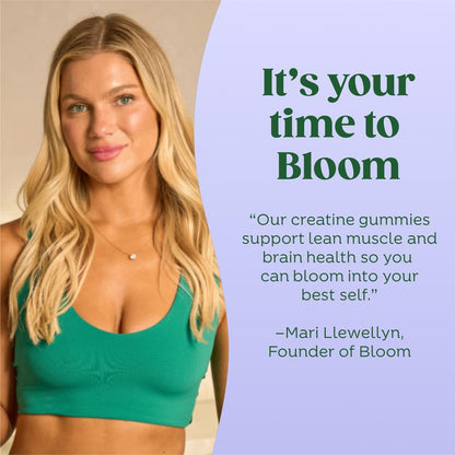 Bloom Nutrition Creatine Gummies - New Year New Me - Energy, Cognitive Health & Post-Workout Muscle Recovery Promotes & Muscle Improves - Creatine for Women