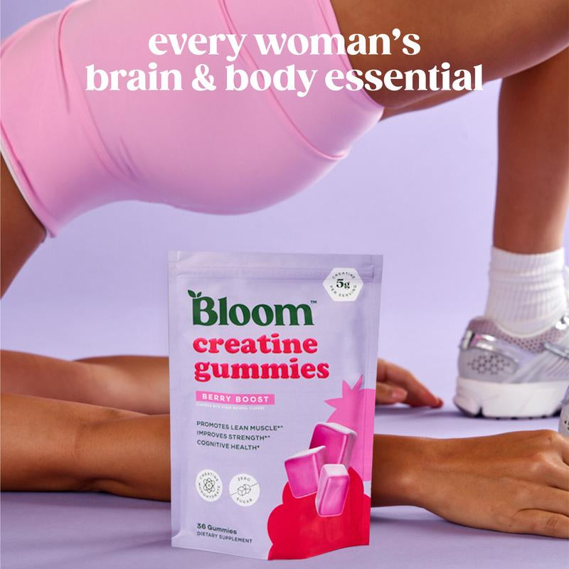 Bloom Nutrition Creatine Gummies - New Year New Me - Energy, Cognitive Health & Post-Workout Muscle Recovery Promotes & Muscle Improves - Creatine for Women